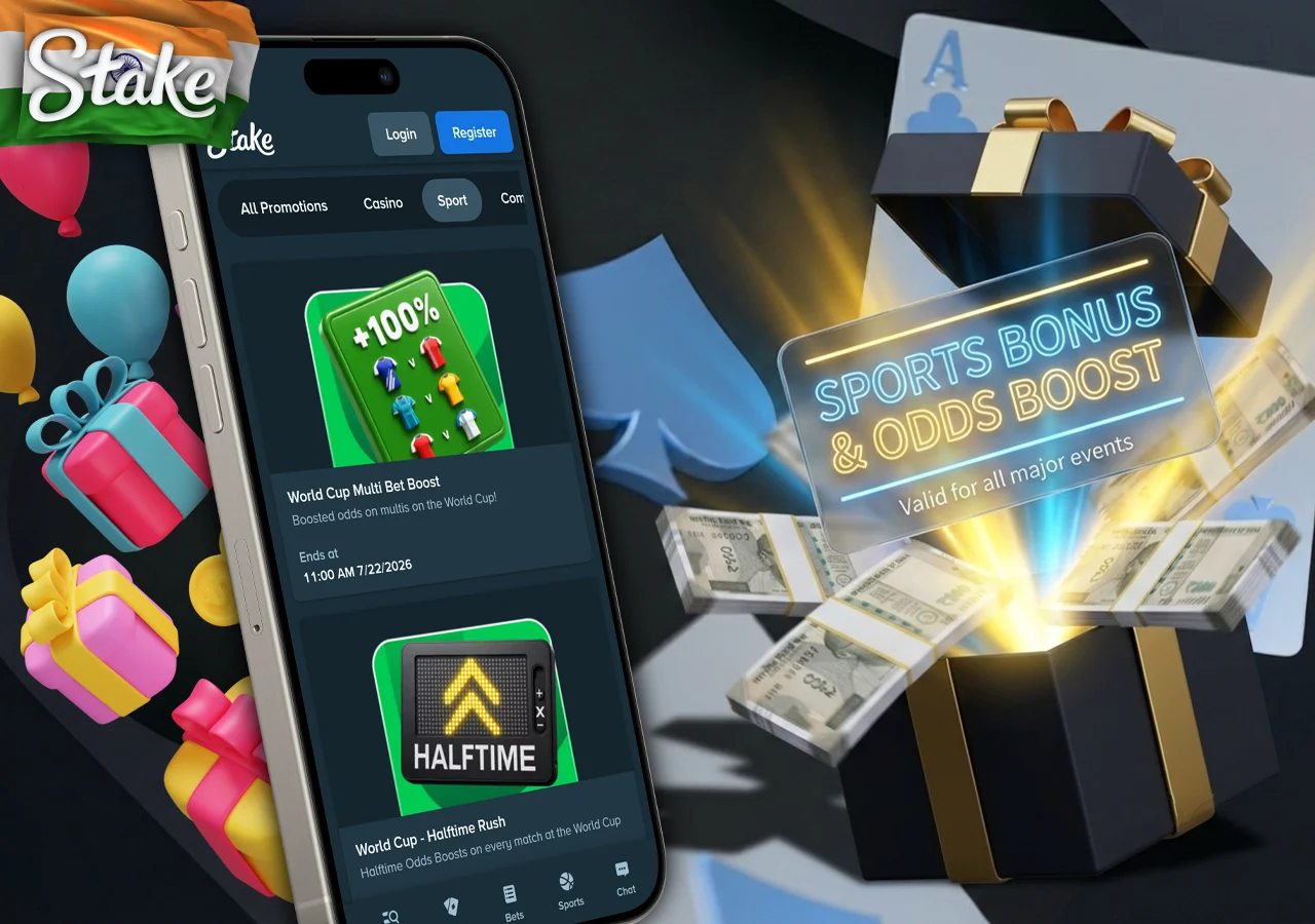 Generous sports betting promotions and odds boosters available at Stake